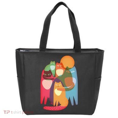Vintage Abstract Boho Cat Pattern Bag