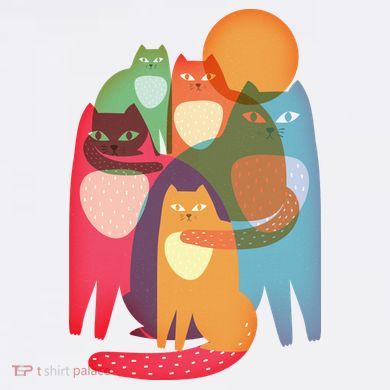 Vintage Abstract Boho Cat Pattern Comfort Colors Garment-Dyed Hooded Sweatshirt