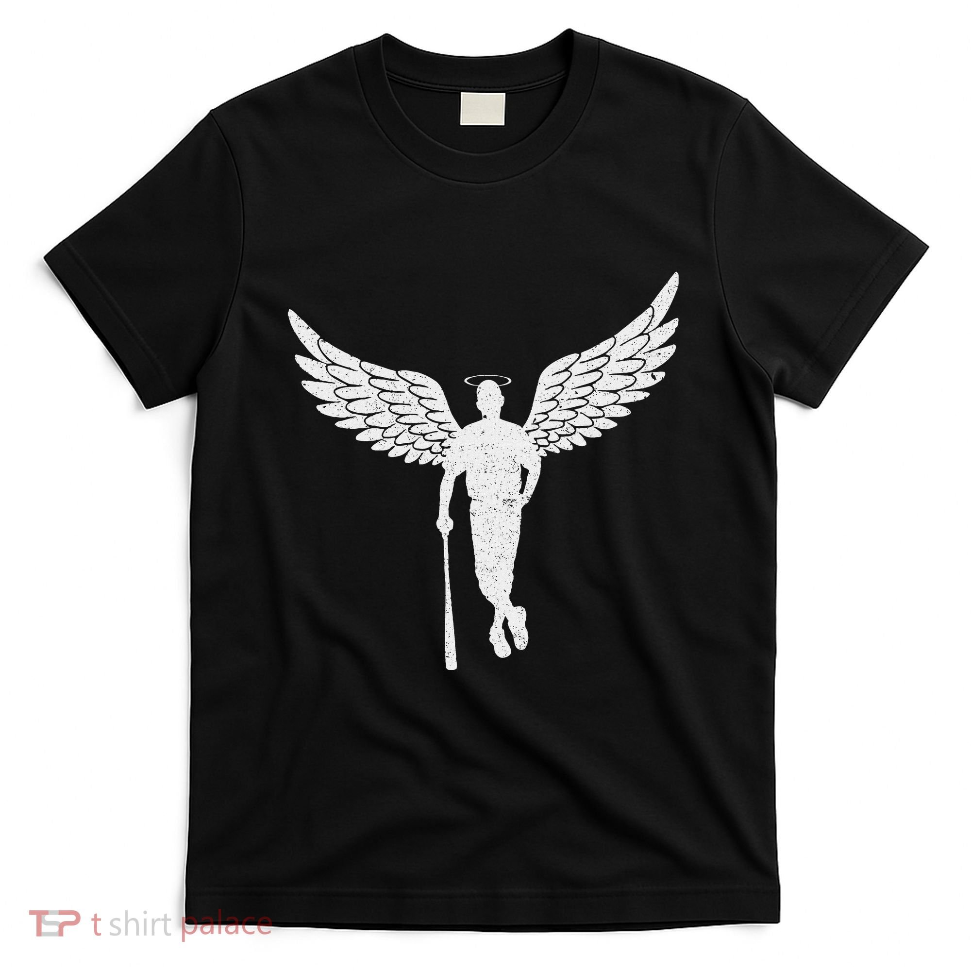 Vintage Angel Baseball Player With Halo And Wings T-Shirt