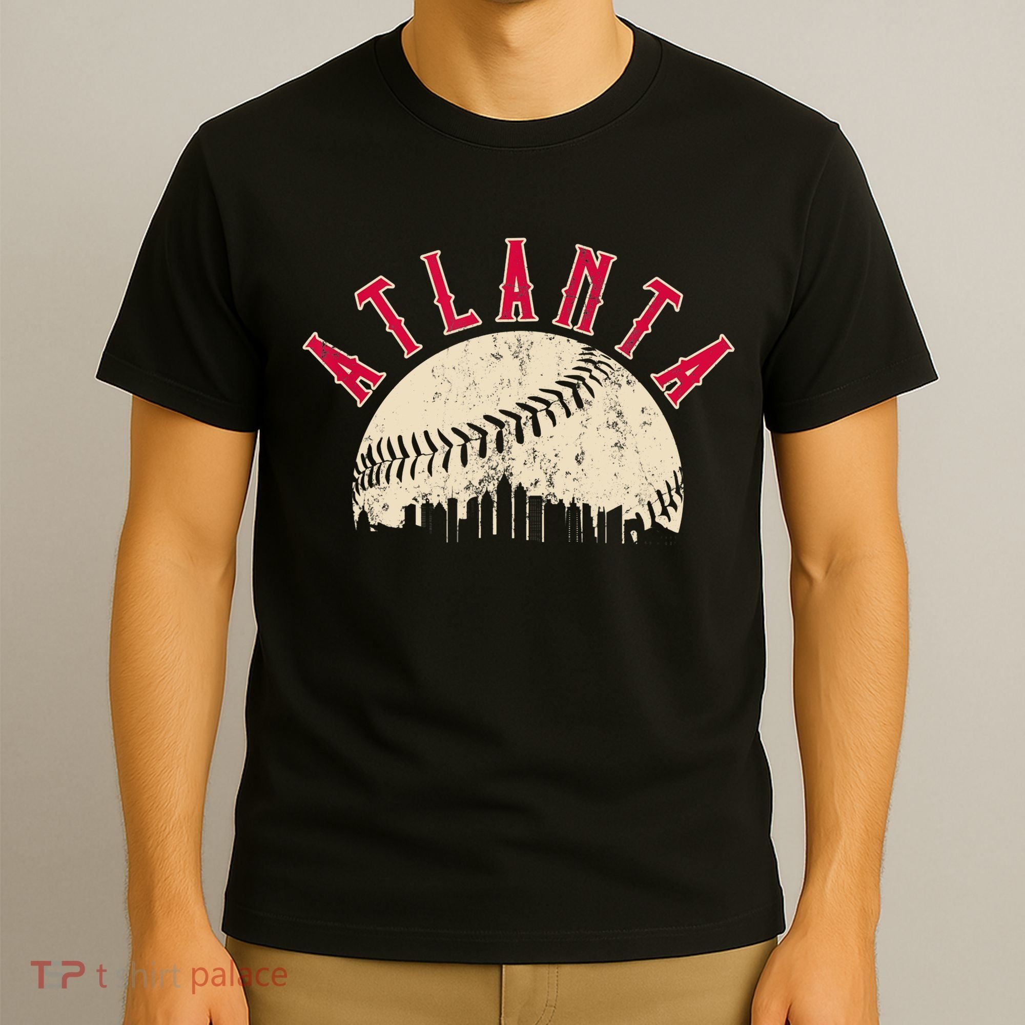 Vintage Atlanta Baseball Skyline T-Shirt