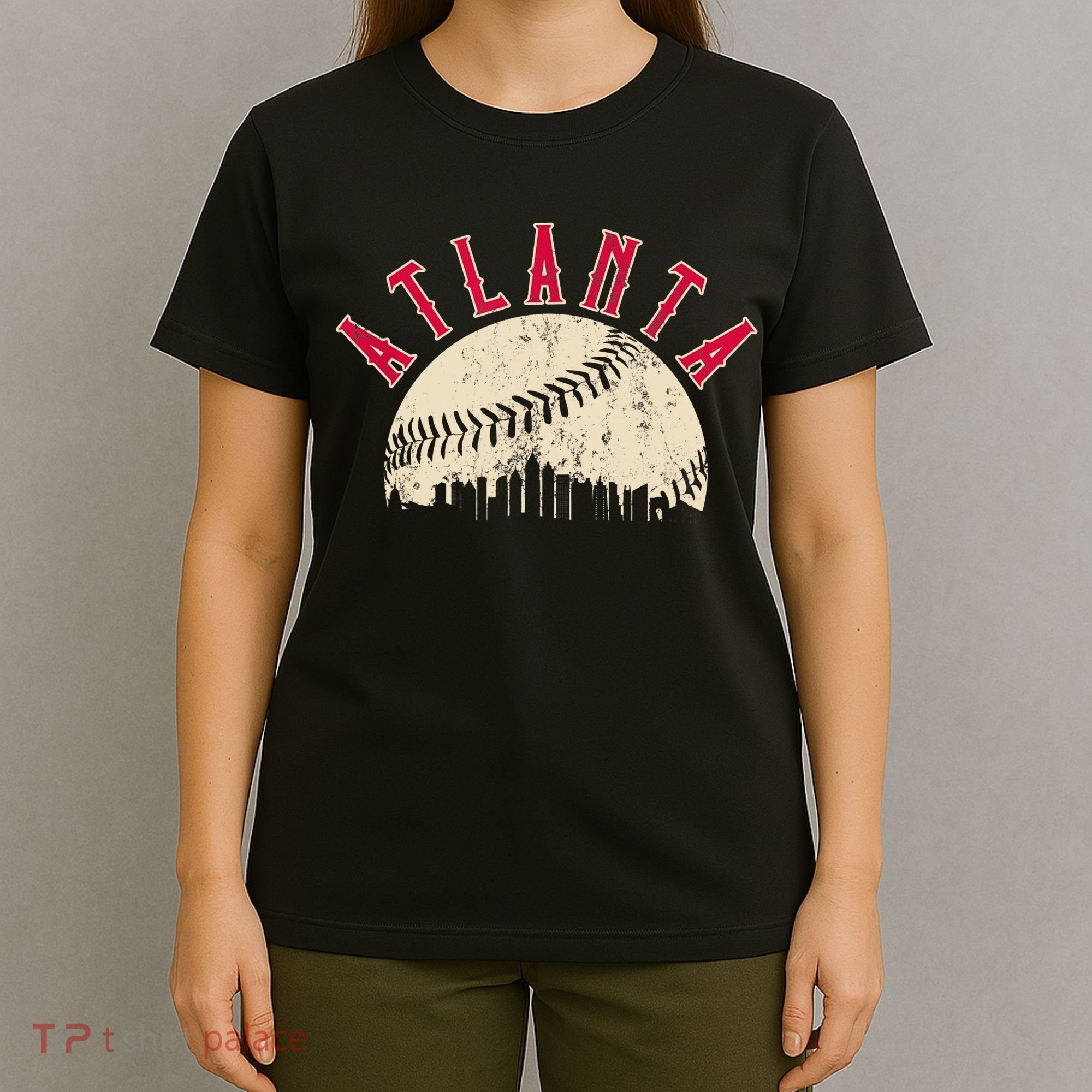 Vintage Atlanta Baseball Skyline T-Shirt