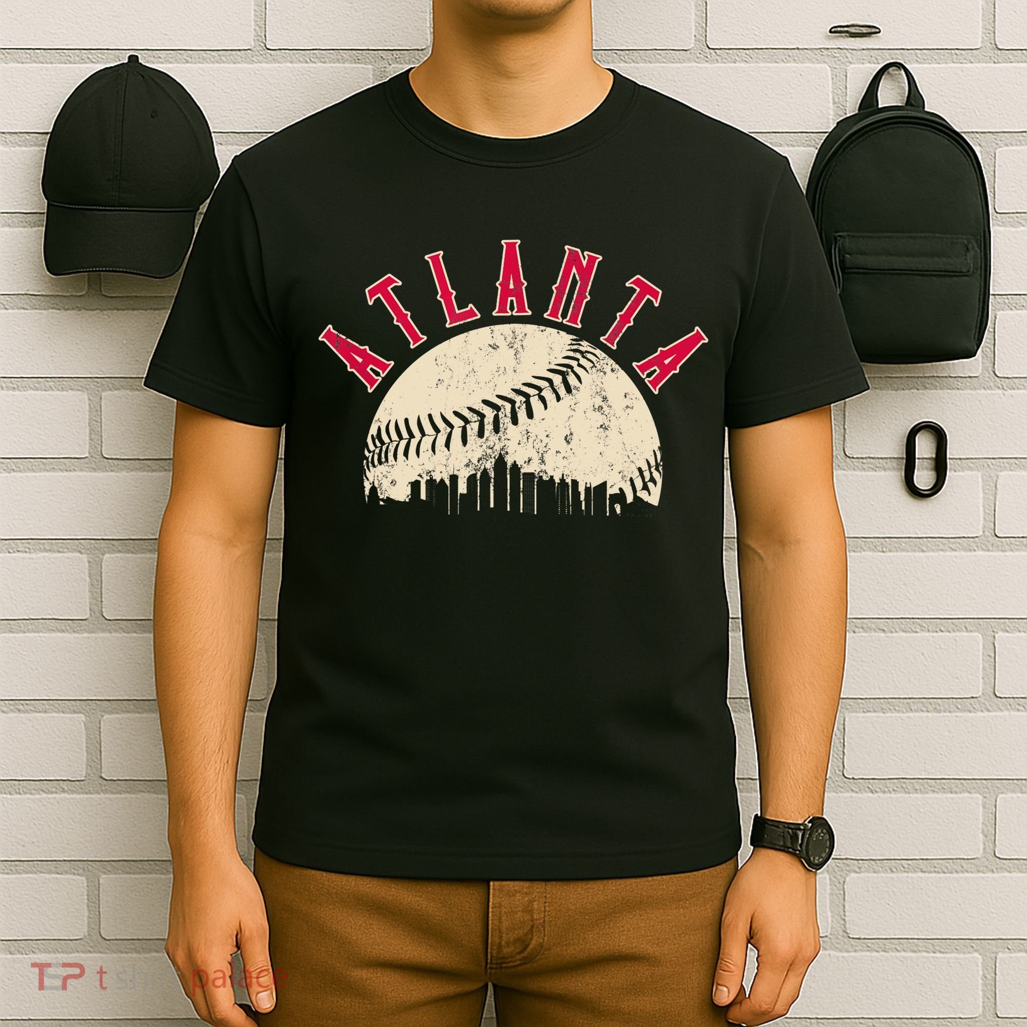 Vintage Atlanta Baseball Skyline T-Shirt
