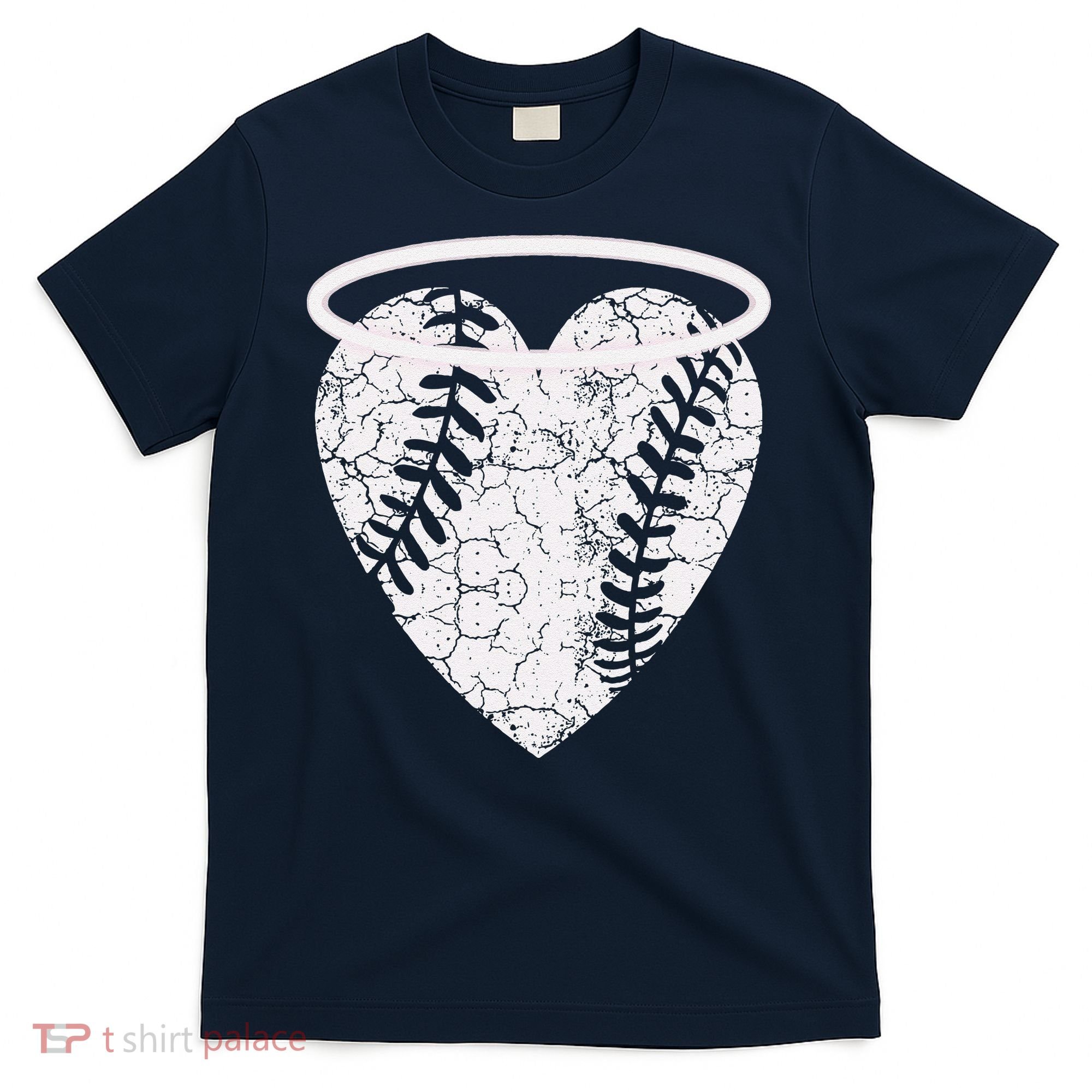 Vintage Angel Baseball Heart With Halo T-Shirt