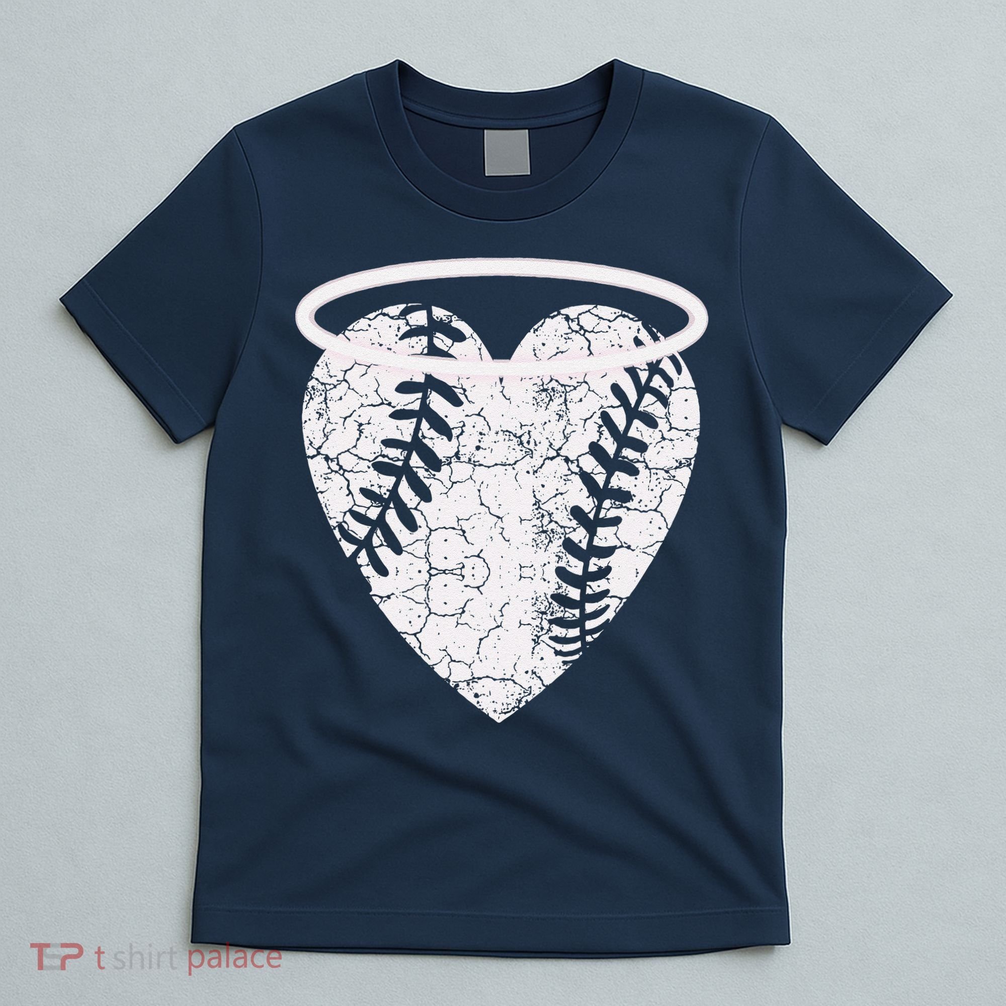 Vintage Angel Baseball Heart With Halo T-Shirt