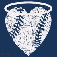 Vintage Angel Baseball Heart With Halo T-Shirt thumb 7