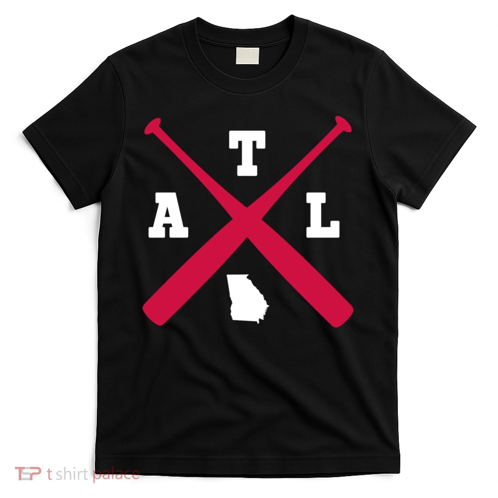Vintage Atlanta Baseball Bats Georgia State Outlin T-Shirt
