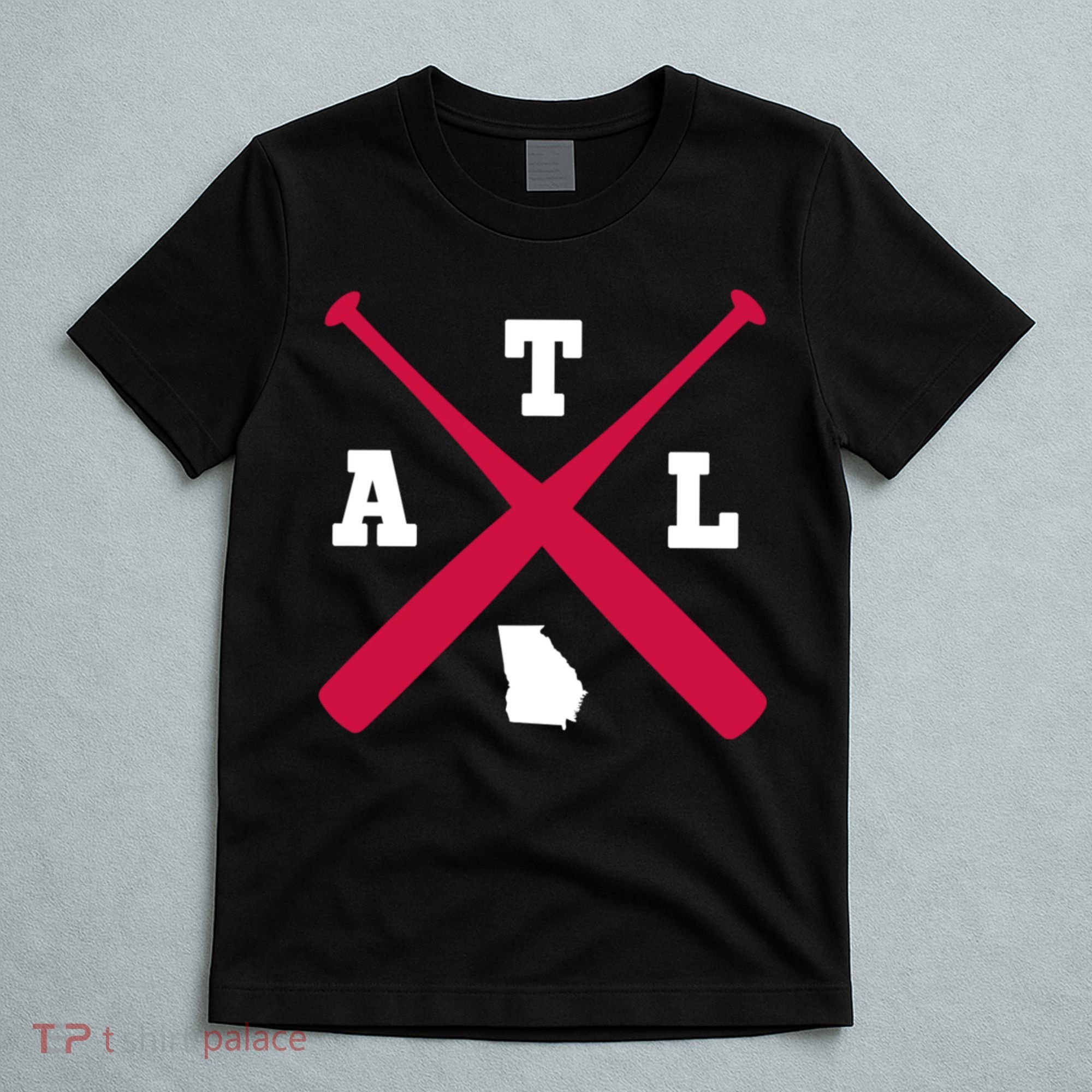 Vintage Atlanta Baseball Bats Georgia State Outlin T-Shirt