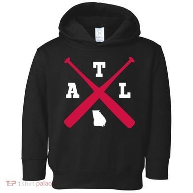 Vintage Atlanta Baseball Bats Georgia State Outlin Toddler Hoodie