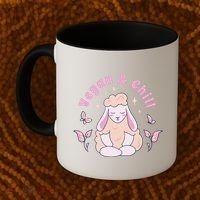 Vegan And Chill Sheep Coffee Mug thumb 2