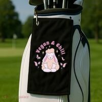 Vegan And Chill Sheep Golf Towel thumb 2