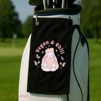 Vegan And Chill Sheep Golf Towel thumb 2
