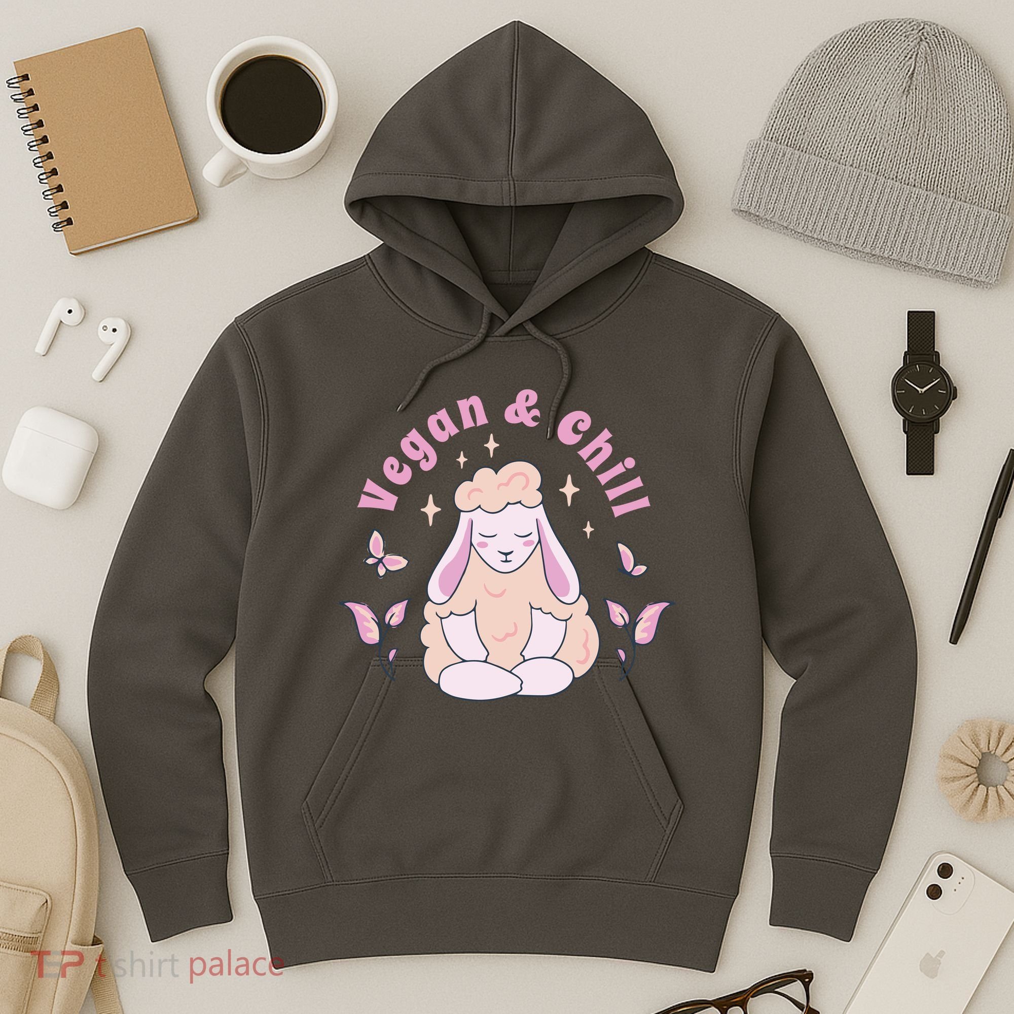 Vegan And Chill Sheep Hoodie