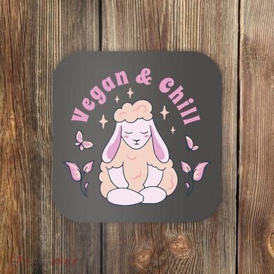 Vegan And Chill Sheep Coaster