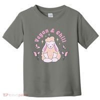 Vegan And Chill Sheep Toddler T-Shirt thumb 0