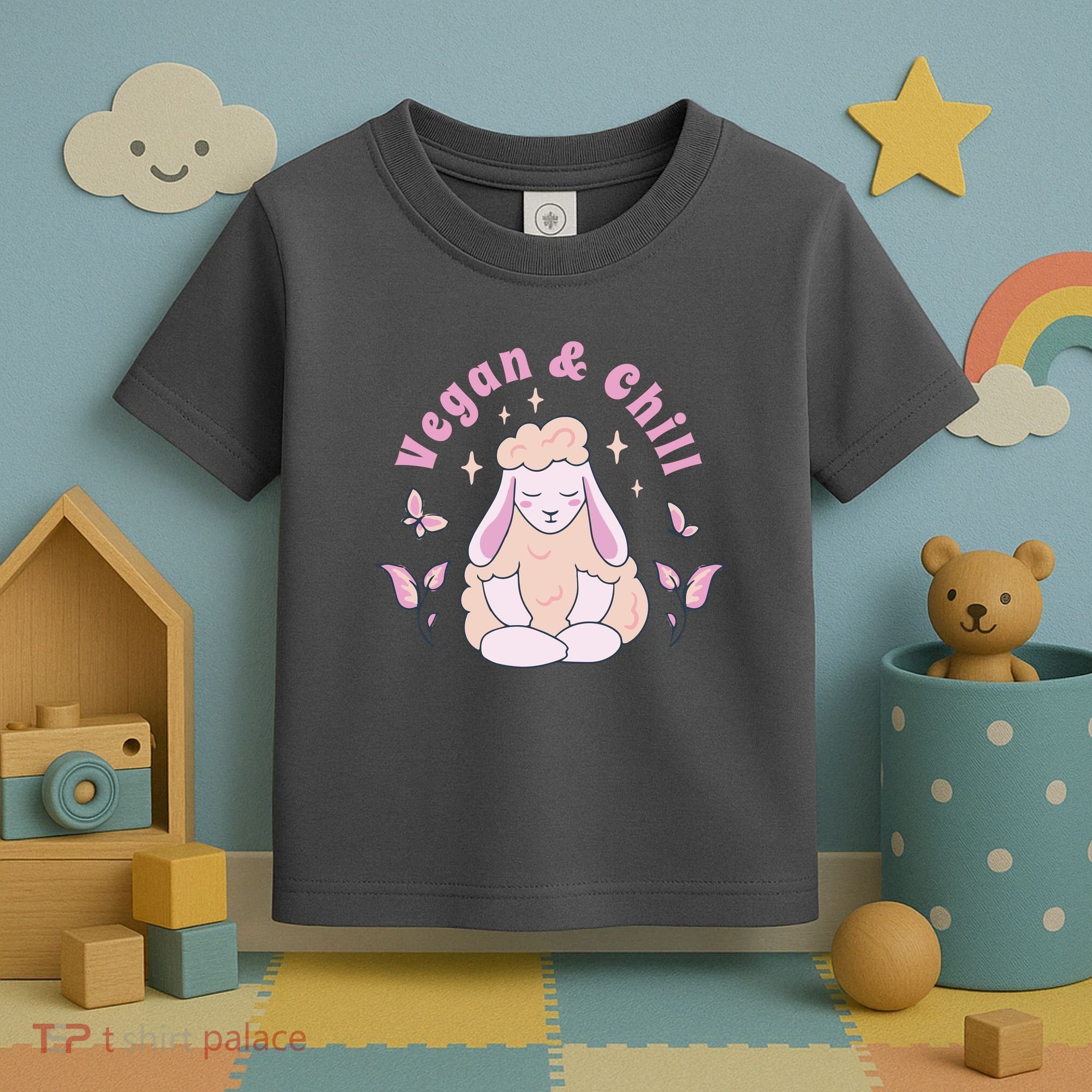 Vegan And Chill Sheep Toddler T-Shirt