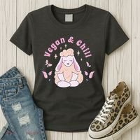 Vegan And Chill Sheep Women's T-Shirt thumb 3