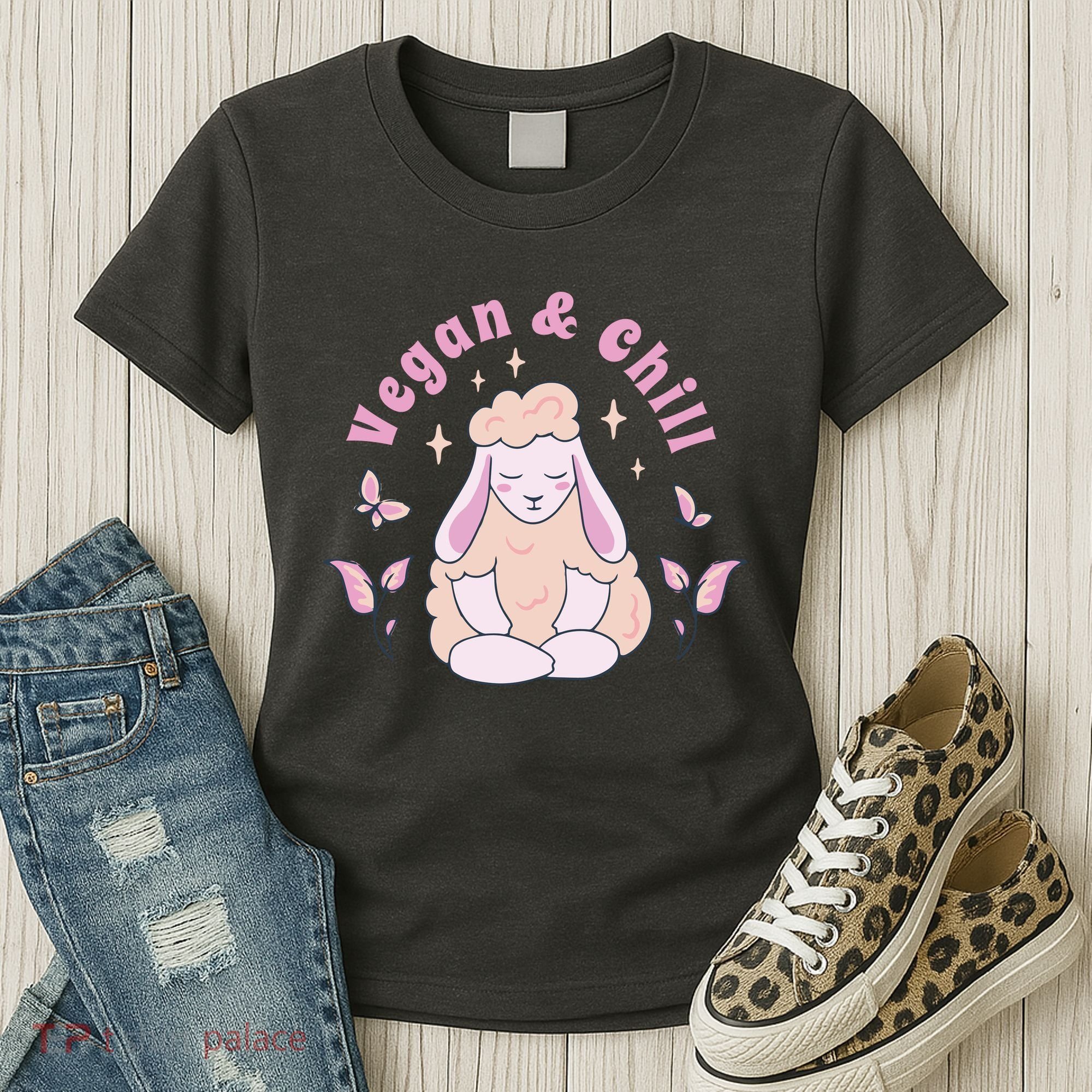 Vegan And Chill Sheep Women's T-Shirt
