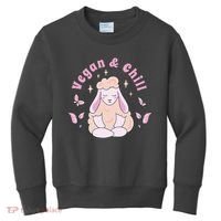 Vegan And Chill Sheep Kids Sweatshirt thumb 0