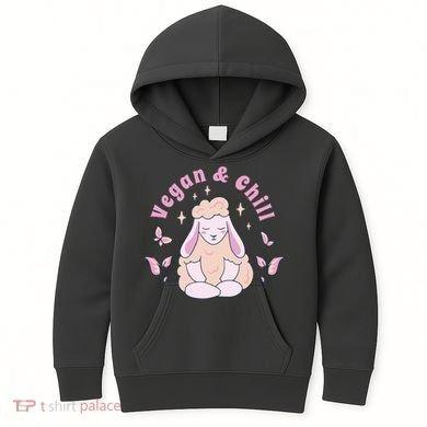 Vegan And Chill Sheep Kids Hoodie