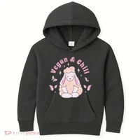 Vegan And Chill Sheep Kids Hoodie thumb 0