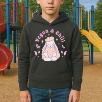 Vegan And Chill Sheep Kids Hoodie thumb 2