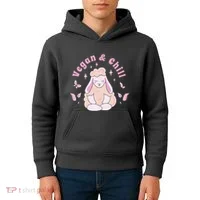 Vegan And Chill Sheep Kids Hoodie thumb 4