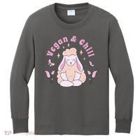 Vegan And Chill Sheep Kids Long Sleeve Shirt thumb 0