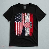 Vintage American Croatian Flag Distressed T-Shirt thumb 5