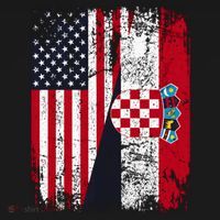 Vintage American Croatian Flag Distressed T-Shirt thumb 7