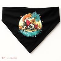 Vacation Tropical Island Skull USA-Made Doggie Bandana thumb 0