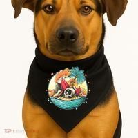 Vacation Tropical Island Skull USA-Made Doggie Bandana thumb 1