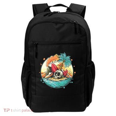Vacation Tropical Island Skull Backpack