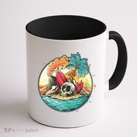 Vacation Tropical Island Skull Coffee Mug thumb 1
