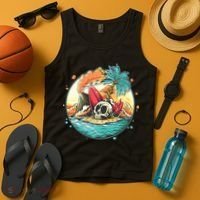 Vacation Tropical Island Skull Tank Top thumb 4