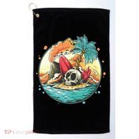 Vacation Tropical Island Skull Golf Towel thumb 0