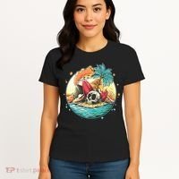 Vacation Tropical Island Skull Women's T-Shirt thumb 4