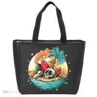 Vacation Tropical Island Skull Tote Bag thumb 0