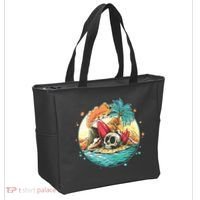 Vacation Tropical Island Skull Tote Bag thumb 2