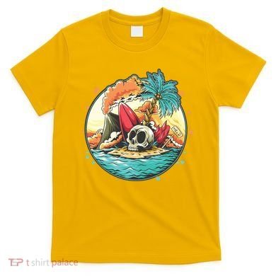 Vacation Tropical Island Skull T-Shirt