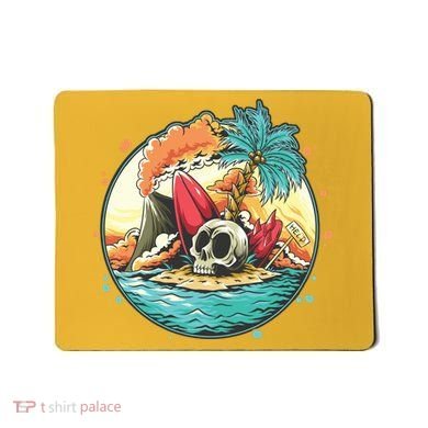 Vacation Tropical Island Skull Mousepad