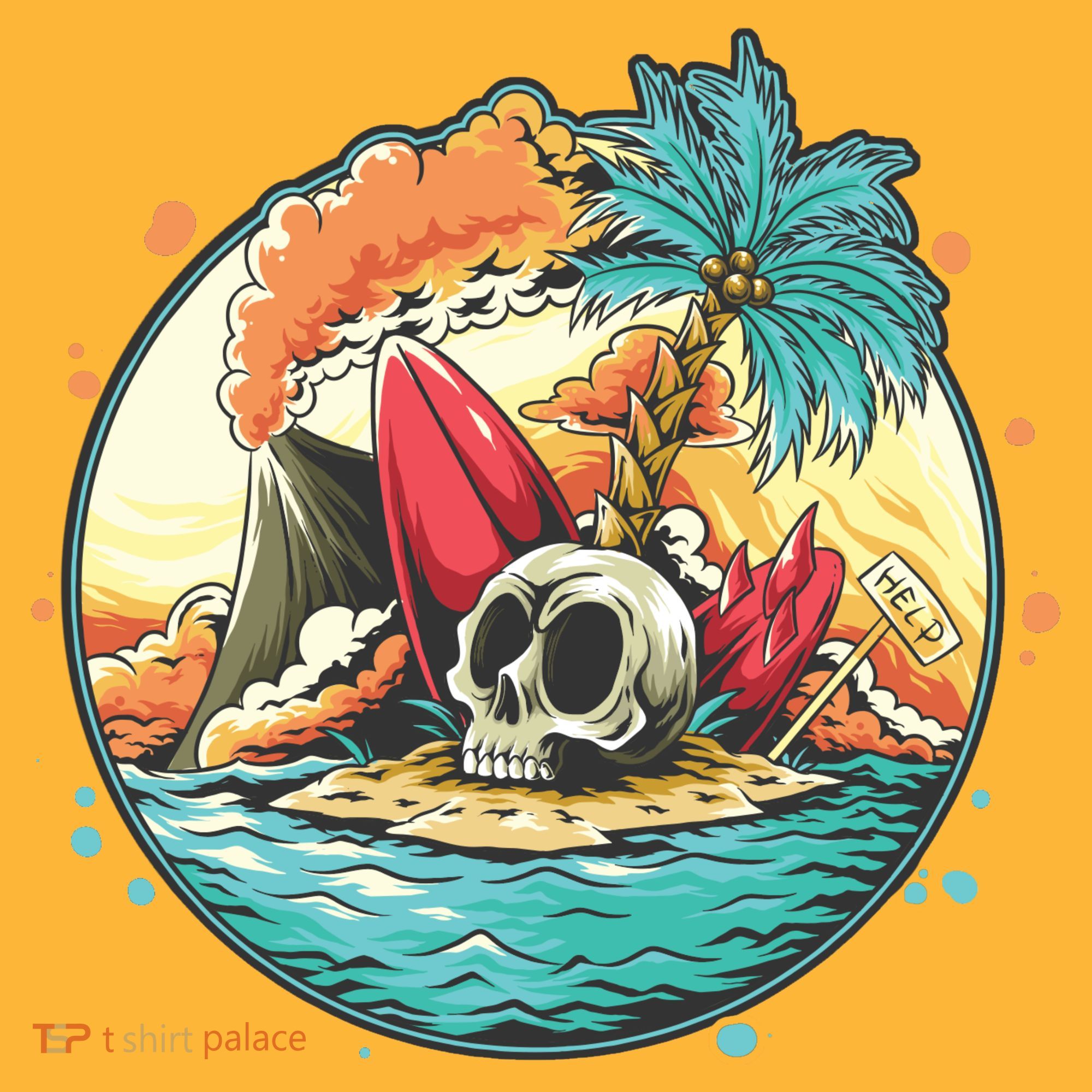 Vacation Tropical Island Skull Toddler T-Shirt