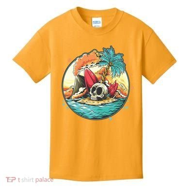 Vacation Tropical Island Skull Kids T-Shirt