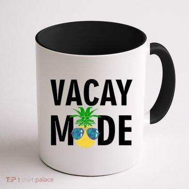 Vacay Mode Cool Pineapple Shades  Coffee Mug back