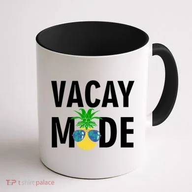 Vacay Mode Cool Pineapple Shades  Coffee Mug back