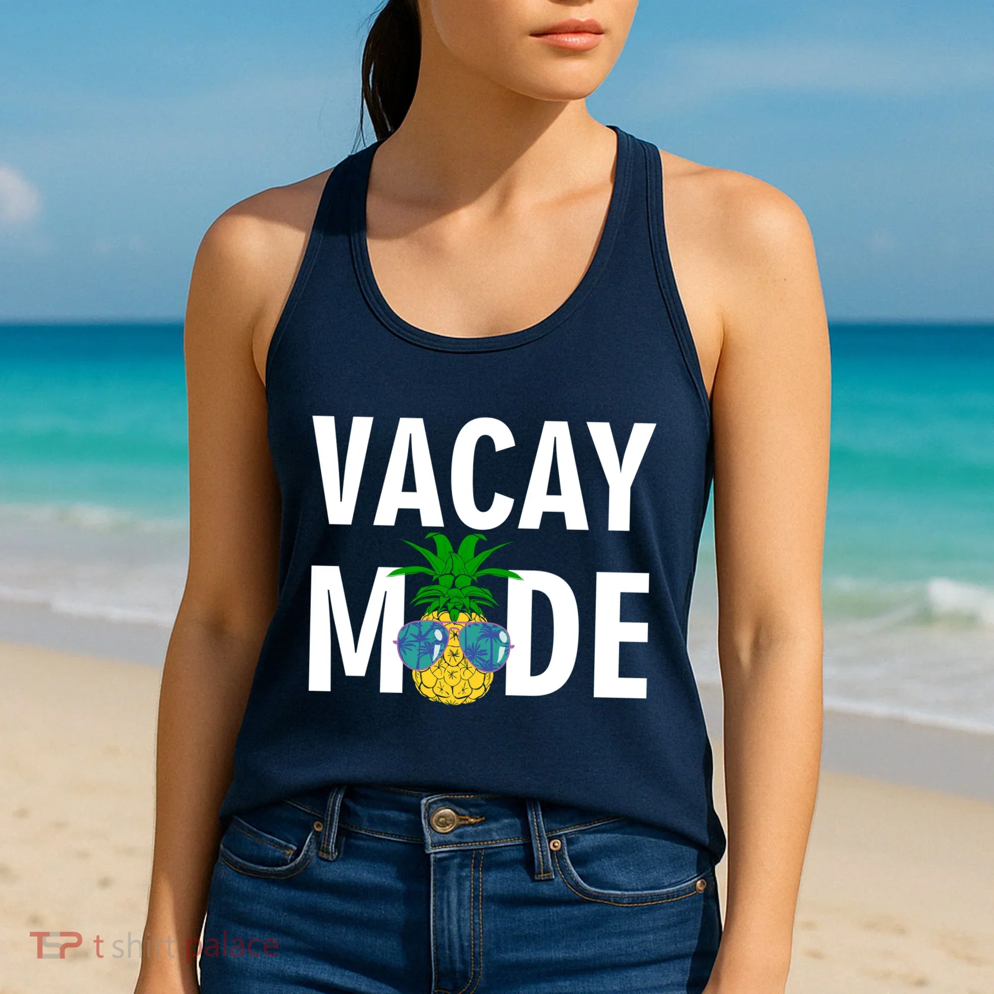 Vacay Mode Cool Pineapple Shades  Women's Tank Top