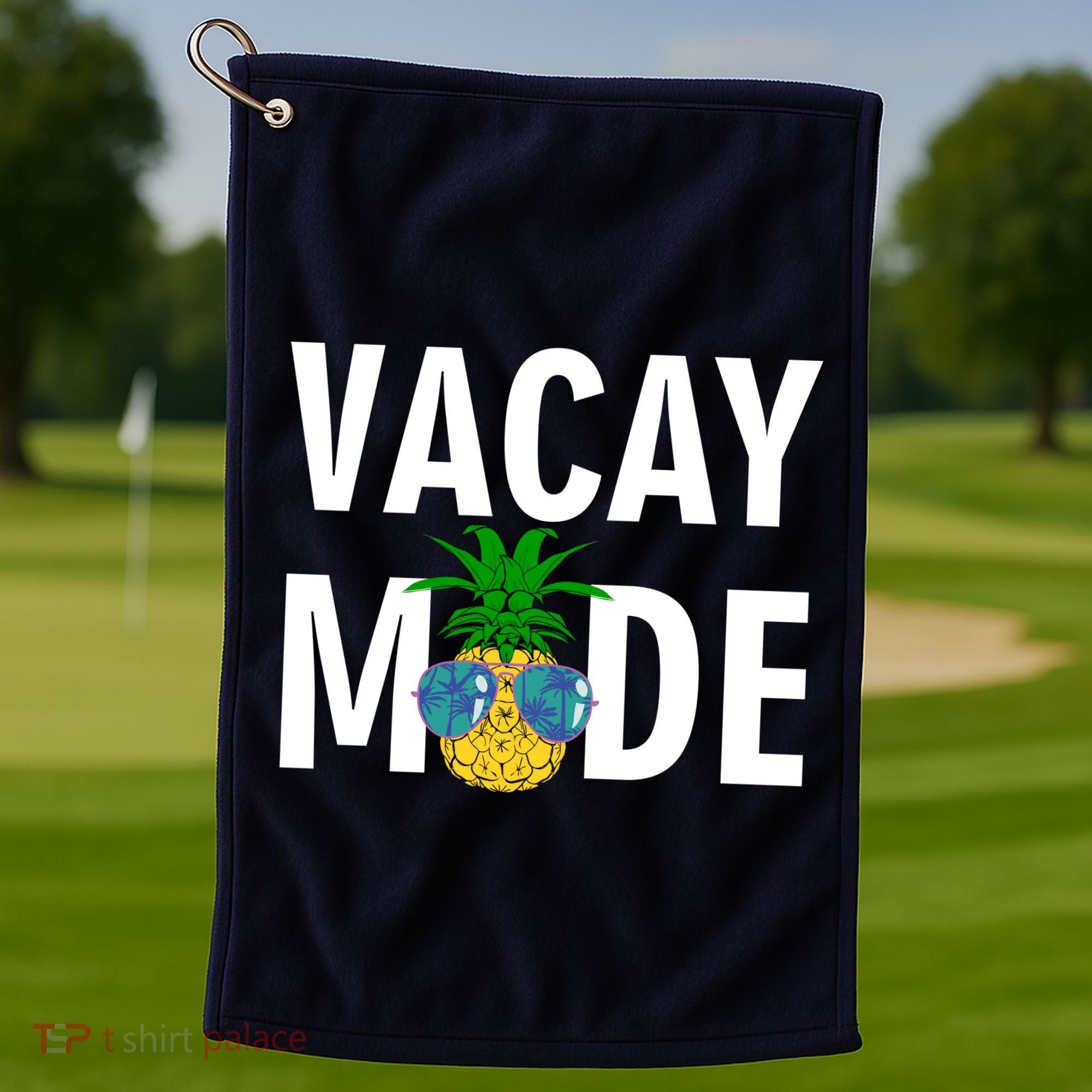 Vacay Mode Cool Pineapple Shades  Golf Towel