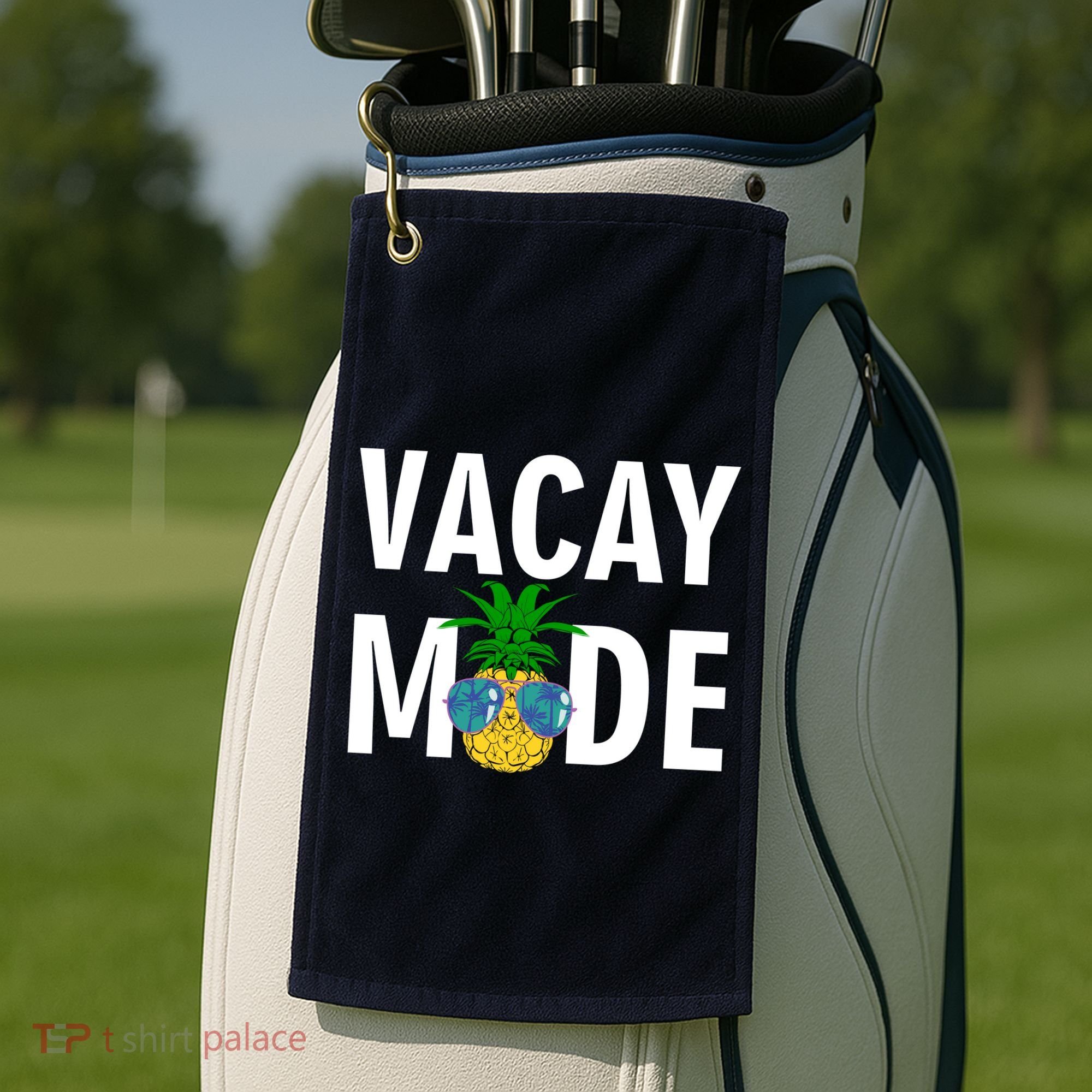Vacay Mode Cool Pineapple Shades  Golf Towel