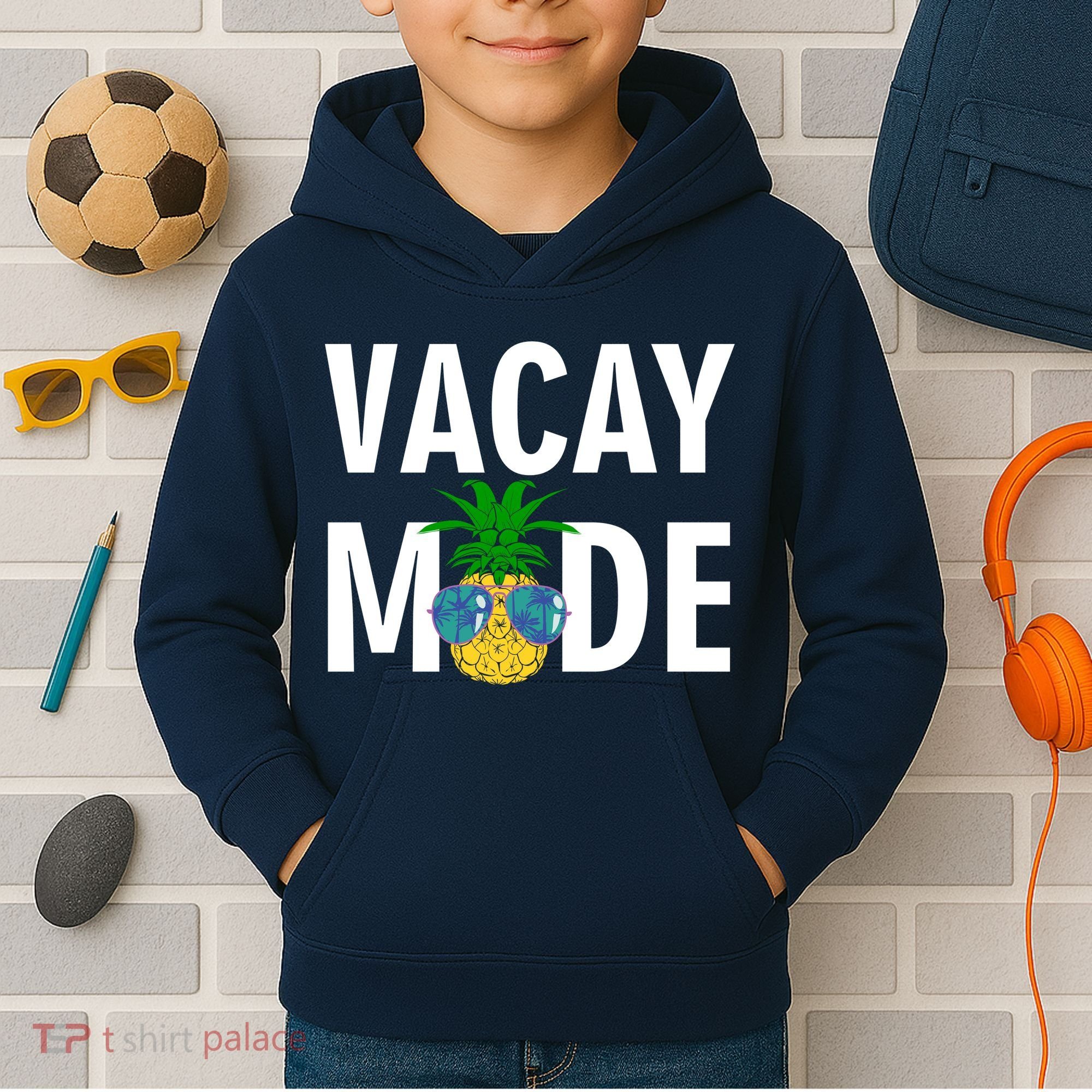 Vacay Mode Cool Pineapple Shades  Kids Hoodie