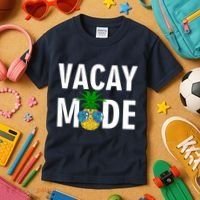 Vacay Mode Cool Pineapple Shades  Kids T-Shirt thumb 3