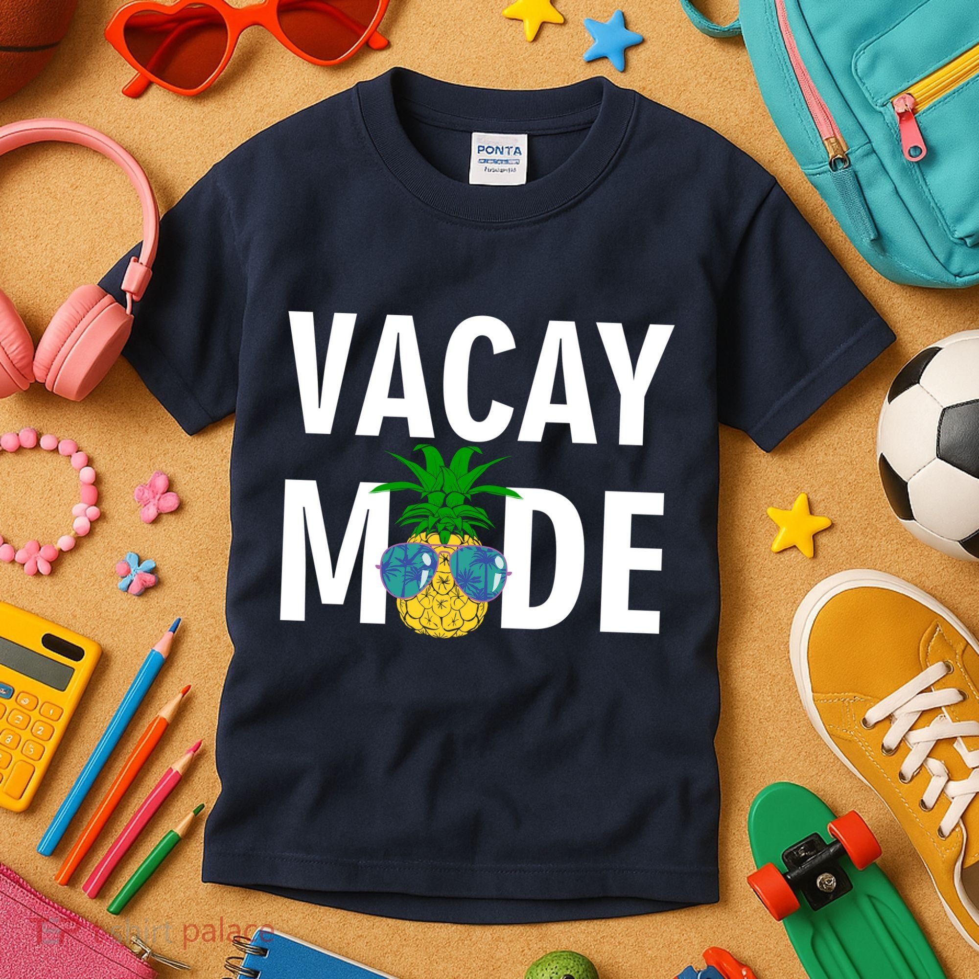 Vacay Mode Cool Pineapple Shades  Kids T-Shirt